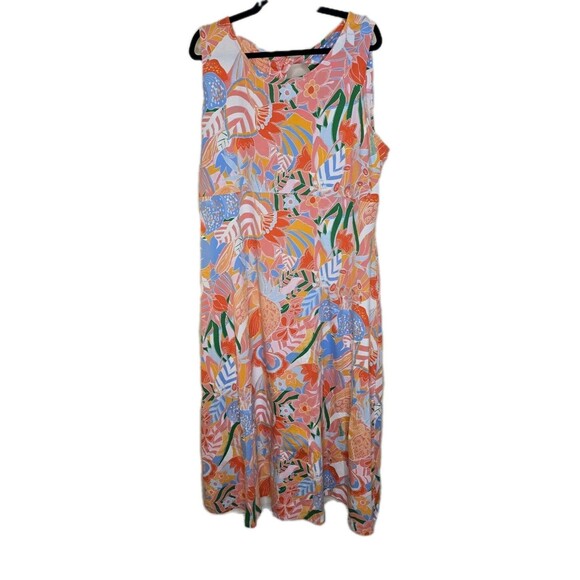 Talbots Women's 2X Jersey Maxi Dress Marvelous Floral Multicolor Stretch NWT - Picture 1 of 8